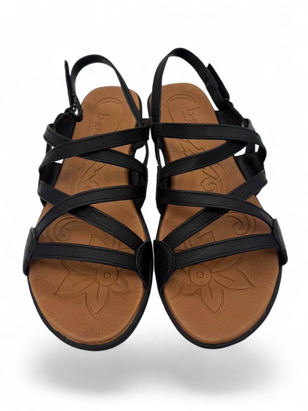 b.o.c. Black Strappy Women's Sandals with Tan Footbed - Picture 2 of 7